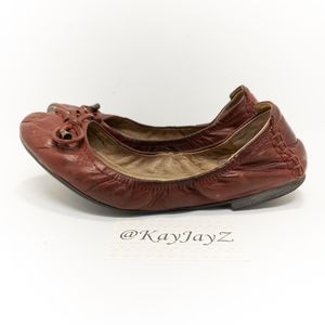 Frye Carson Collapsible Red Ballet Flats
